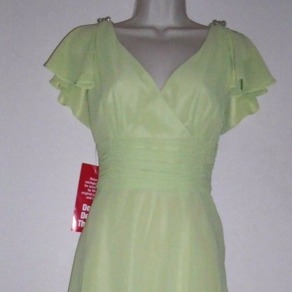 Jewel bowed stylish flared chiffon dress